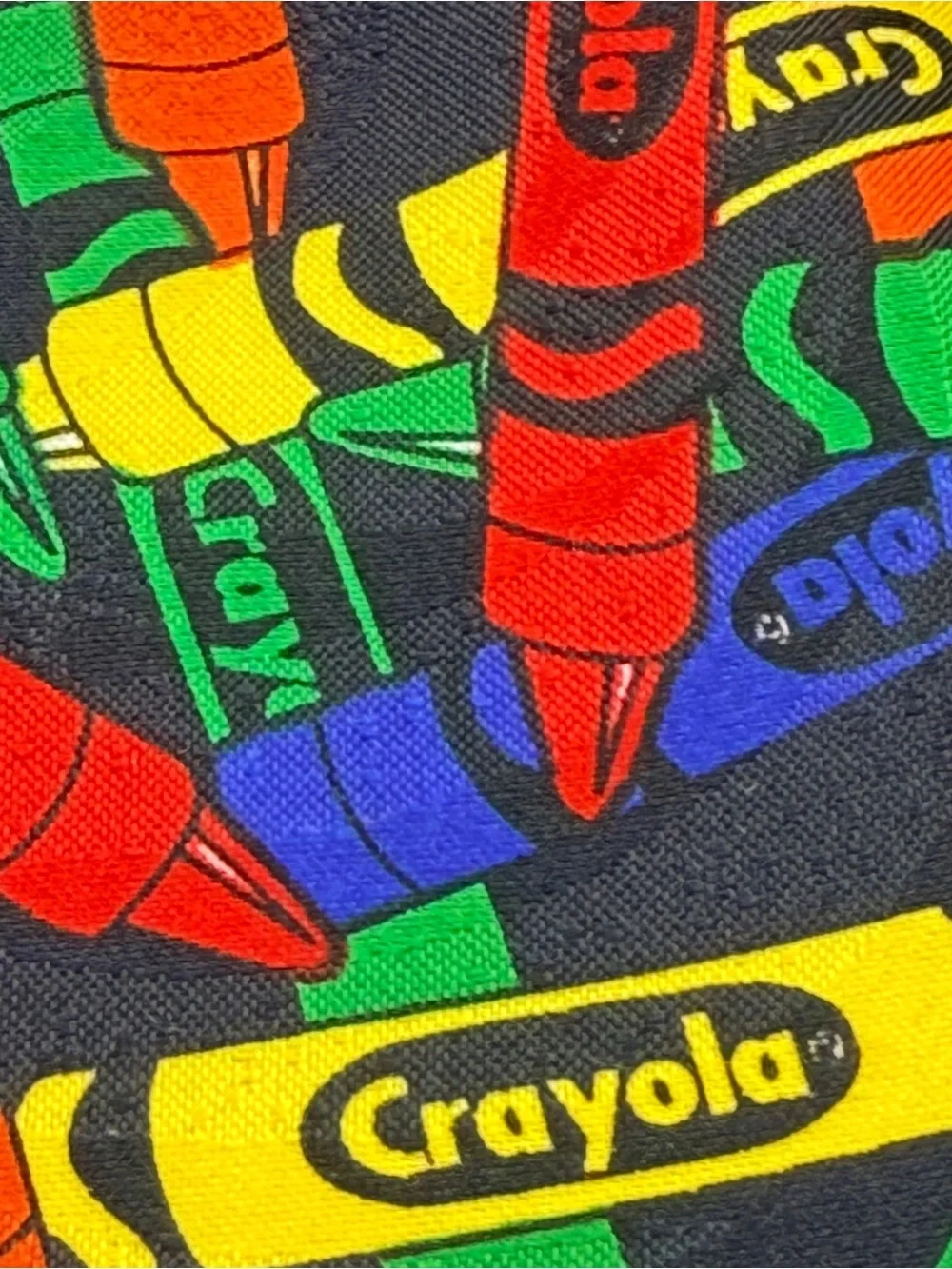 Vintage 90’s Crayola Crayon Novelty Necktie Black Colorful